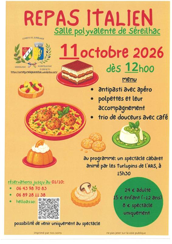 REPAS ITALIEN - COMITE DE JUMELAGE