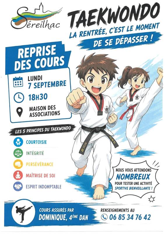 TAEKWONDO - REPRISE DES COURS